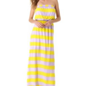 Splendid purple and yellow striped maxi, size M.